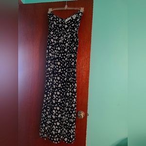 Ladies dress - large, black floral